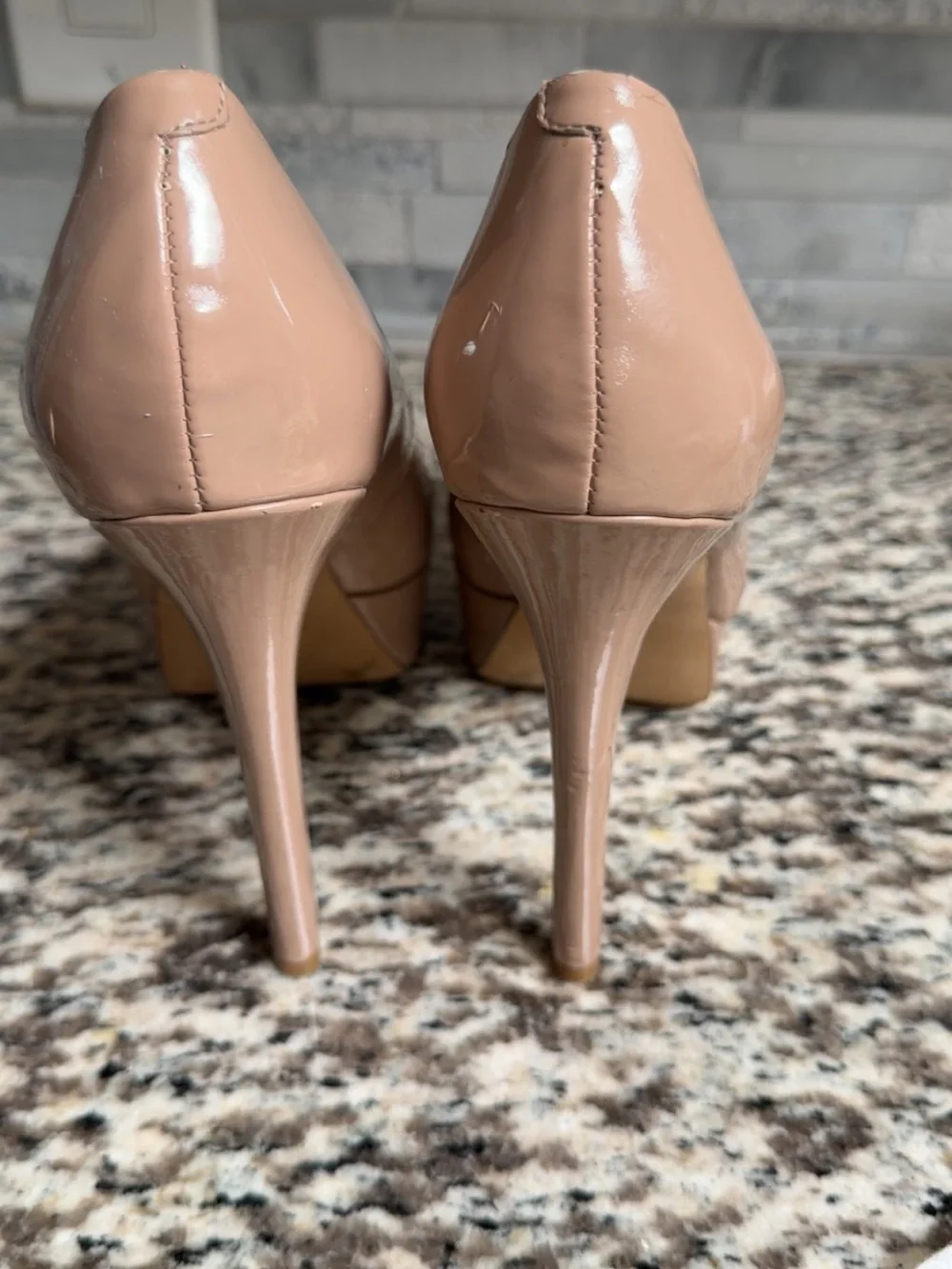 Jessica Simpson Blush Patent Platform Pumps - Blush